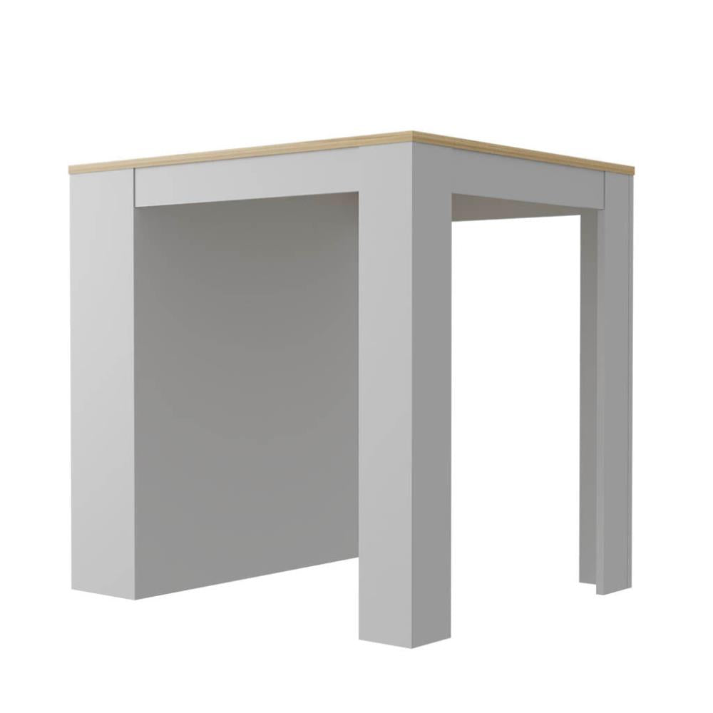 Kitchen Counter Dining Table with Side Shelves