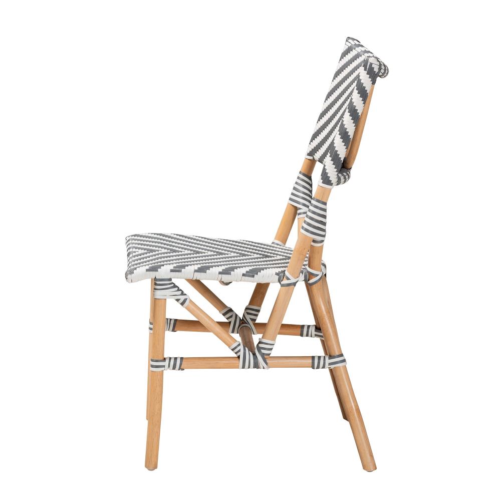 Contemporary Bistro Chair with Natural Rattan Details