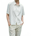 Sarah Collared Shirt In Ivory Jacquard