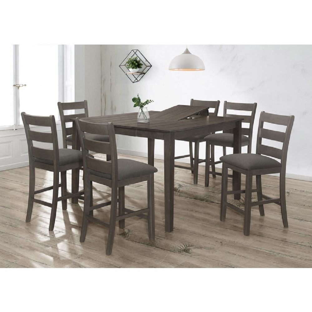Set of 2 Rubberwood Ladder-Back Counter Chairs