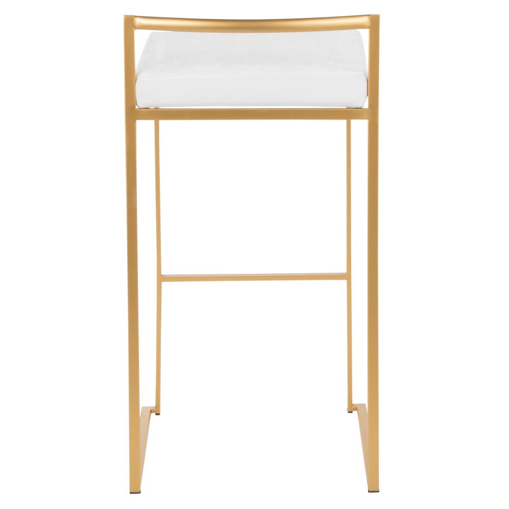 Velvet Upholstered Bar Stools with Padded Seats