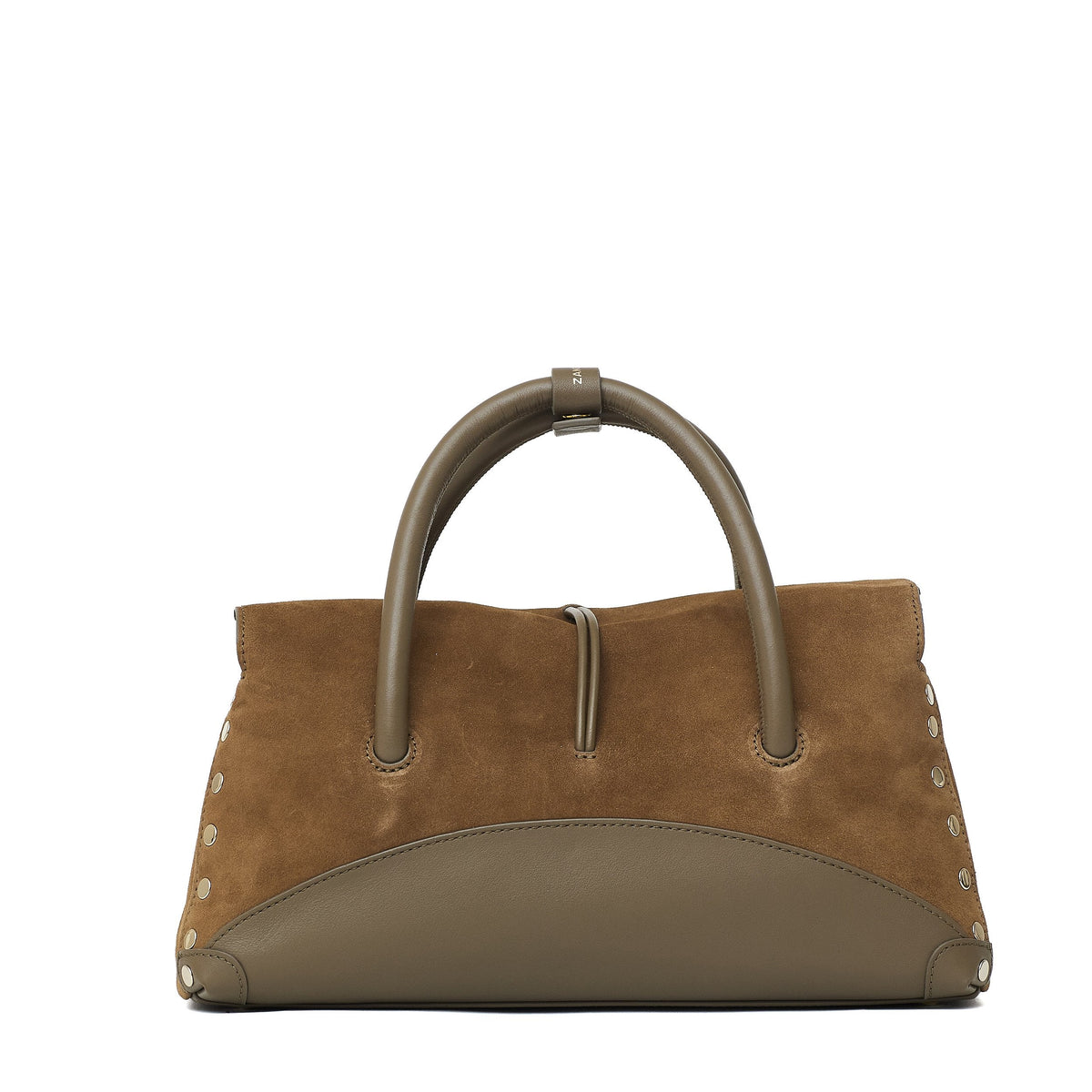 Structured Roll-Top Magnetic Closure Small Handbag