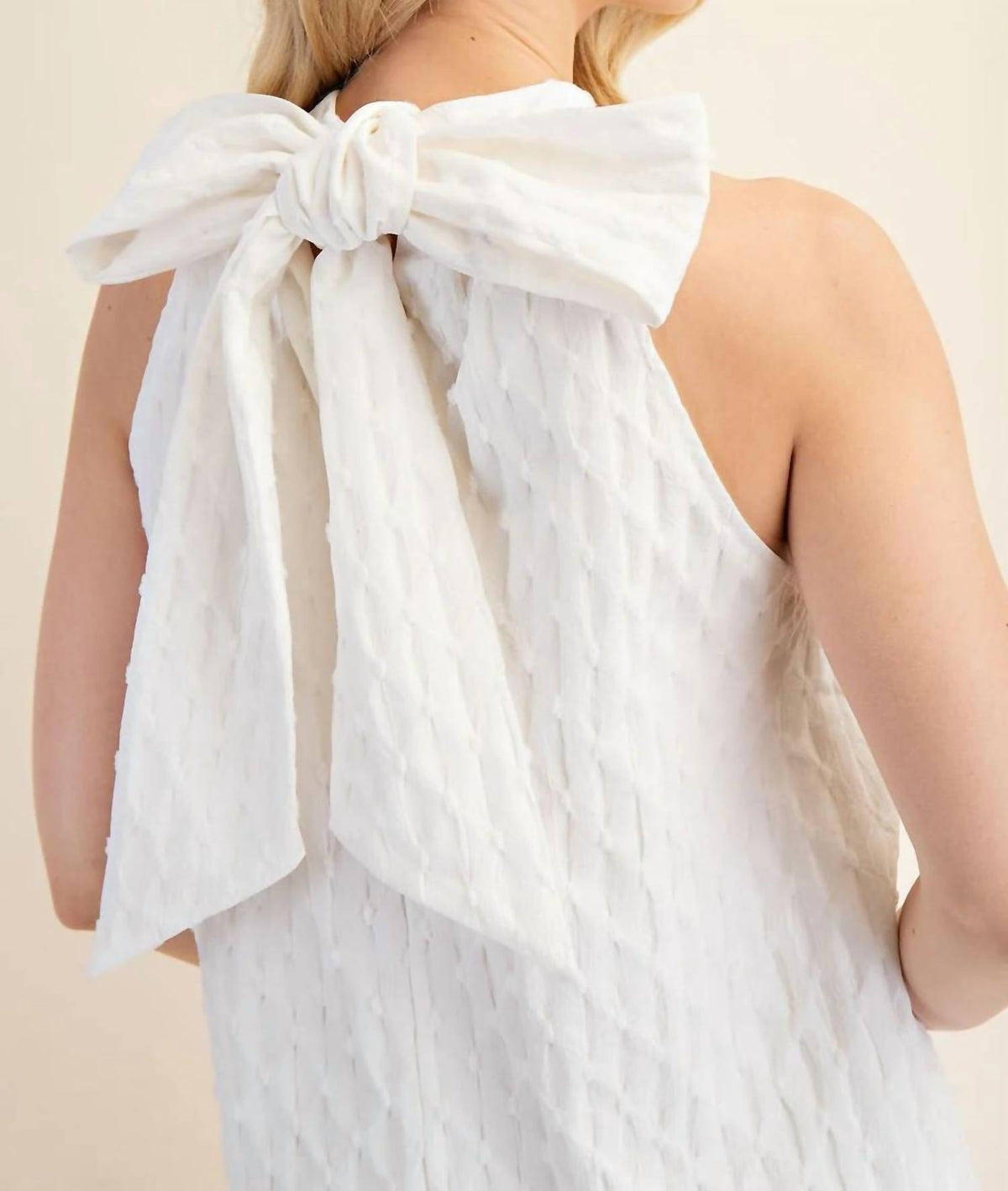 Sugar Bow Mini Dress In White