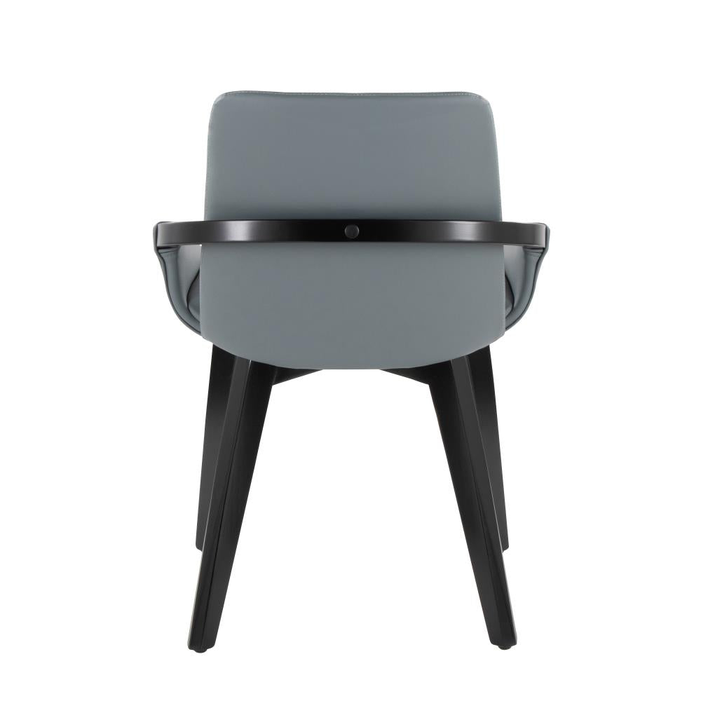 Mid-Century Modern Chair with Bamboo Frame and Cushioned Seat