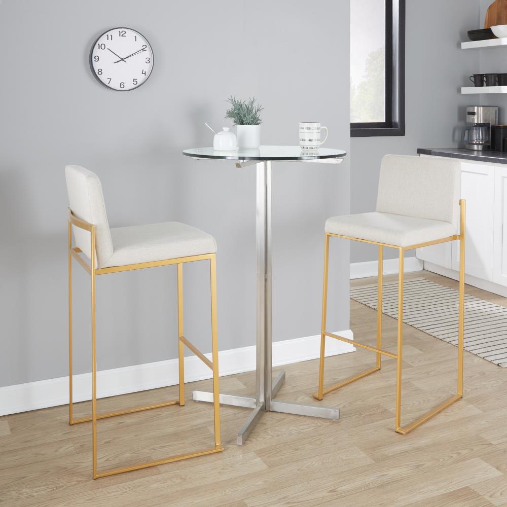 Upholstered Bar Stools with Padded Backrests