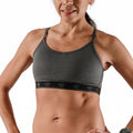 Women's Strappy Pocket Sports Bra In Charcoal