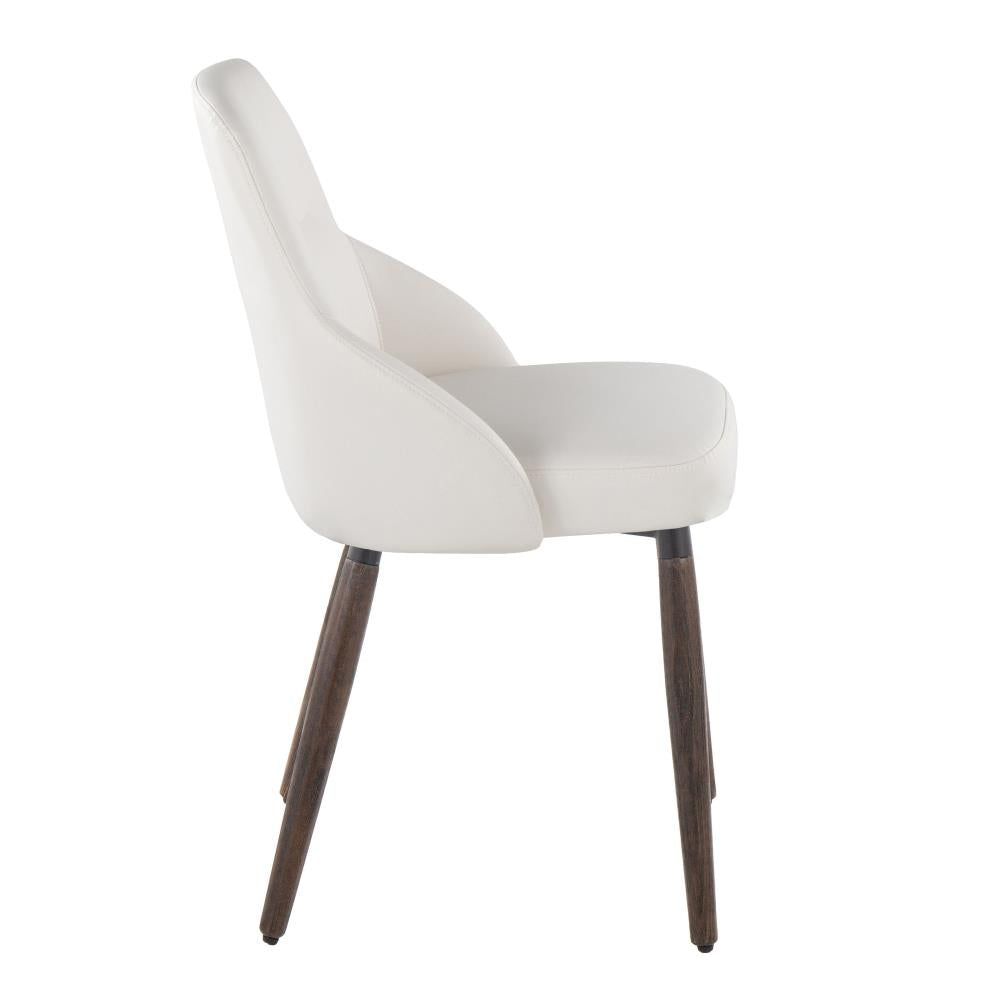 Set of 2 Modern Upholstered Chairs with Wooden Frames and Faux Leather Seats