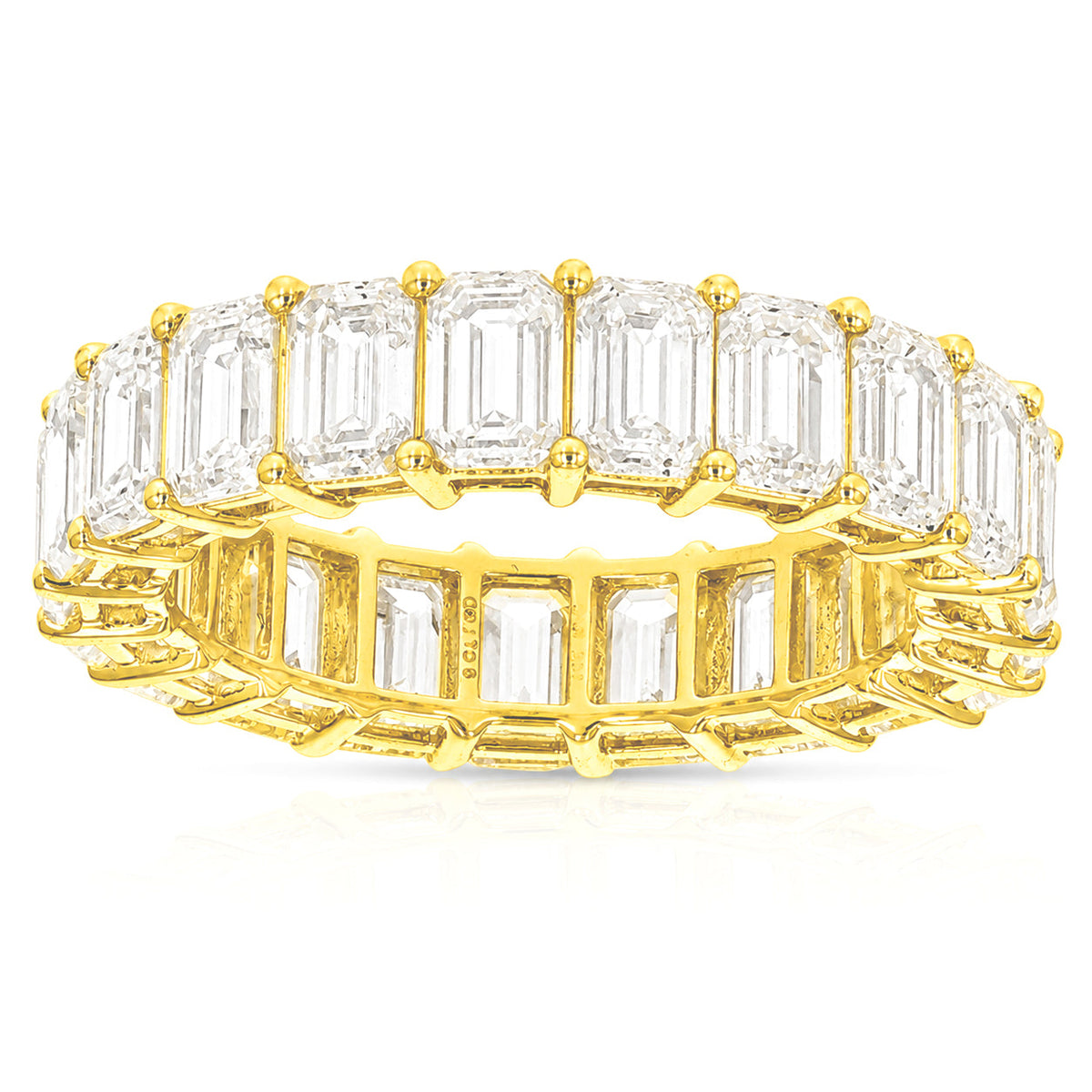 6 cttw Emerald Lab Grown Diamond Eternity Ring Wedding Band in 14K Yellow Gold For Women