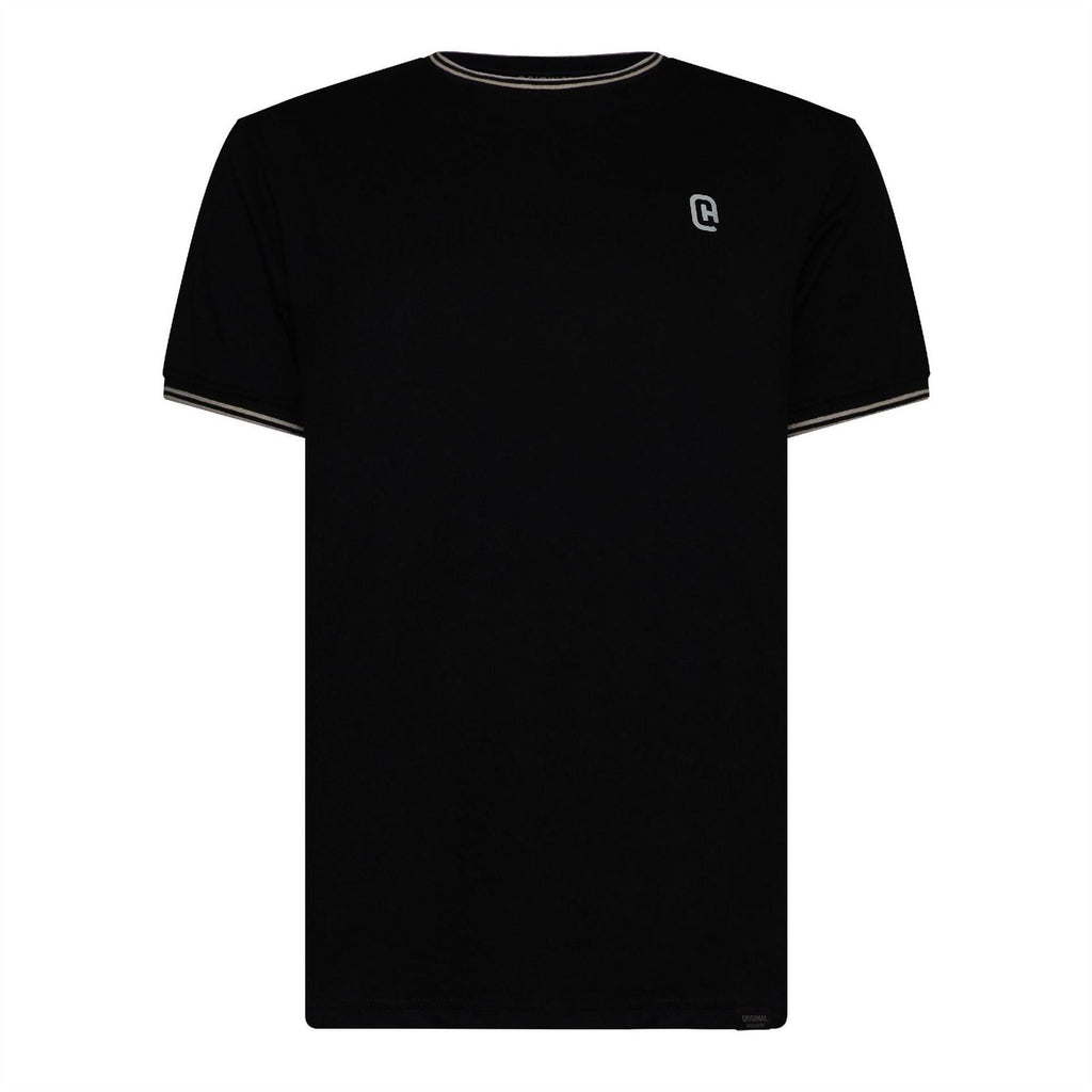 Crosshatch Preece Hem Label Patch Crew Neck Short Sleeve T-Shirt