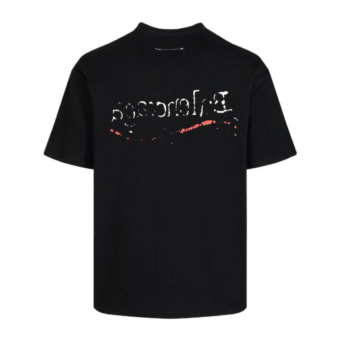 Balenciaga Handwritten Wave Logo T-Shirt in Black & White