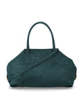 Structured Green Vegan Suede Talia Trunk Medium Bag