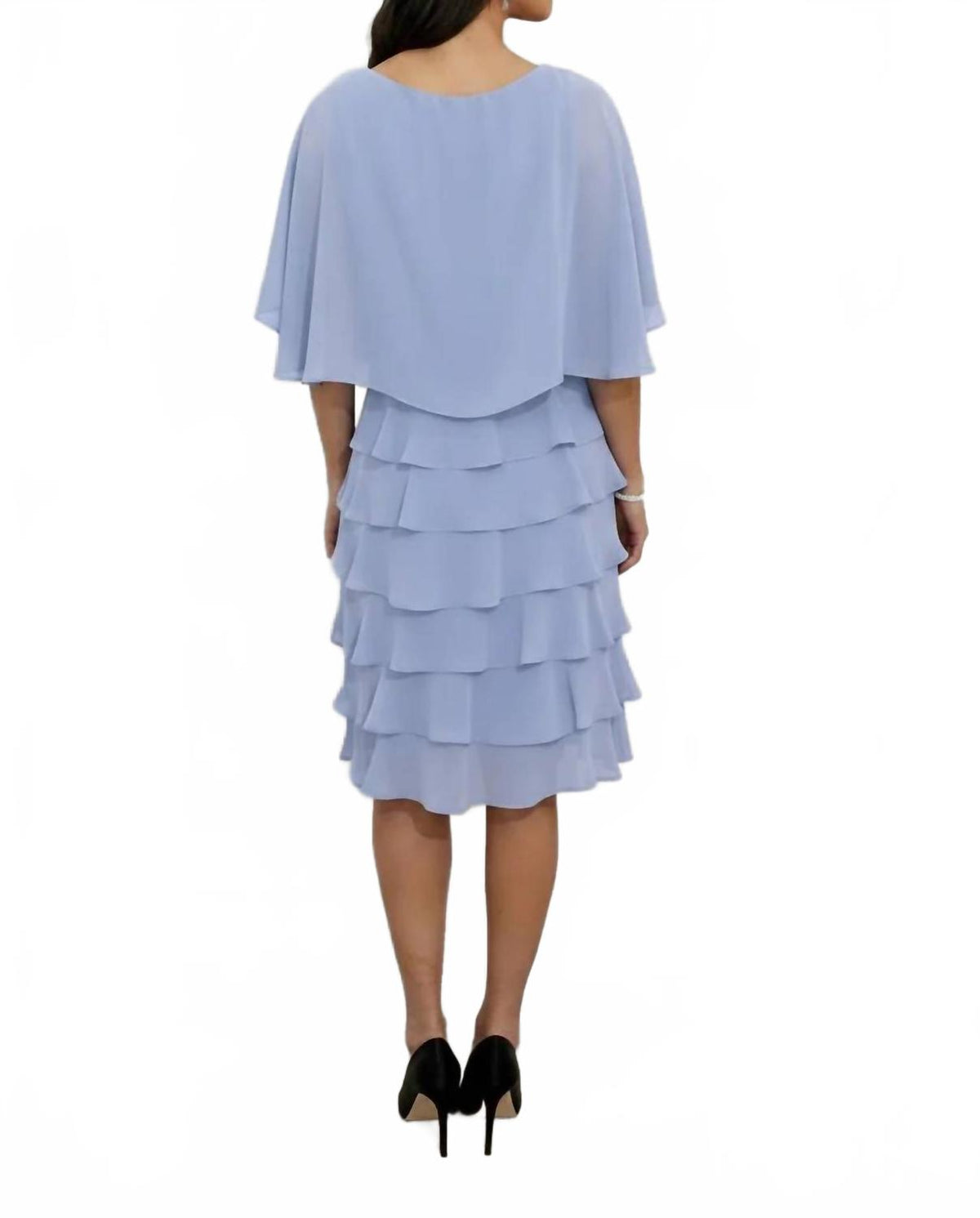 Woven Tiered Dress In Mulberry