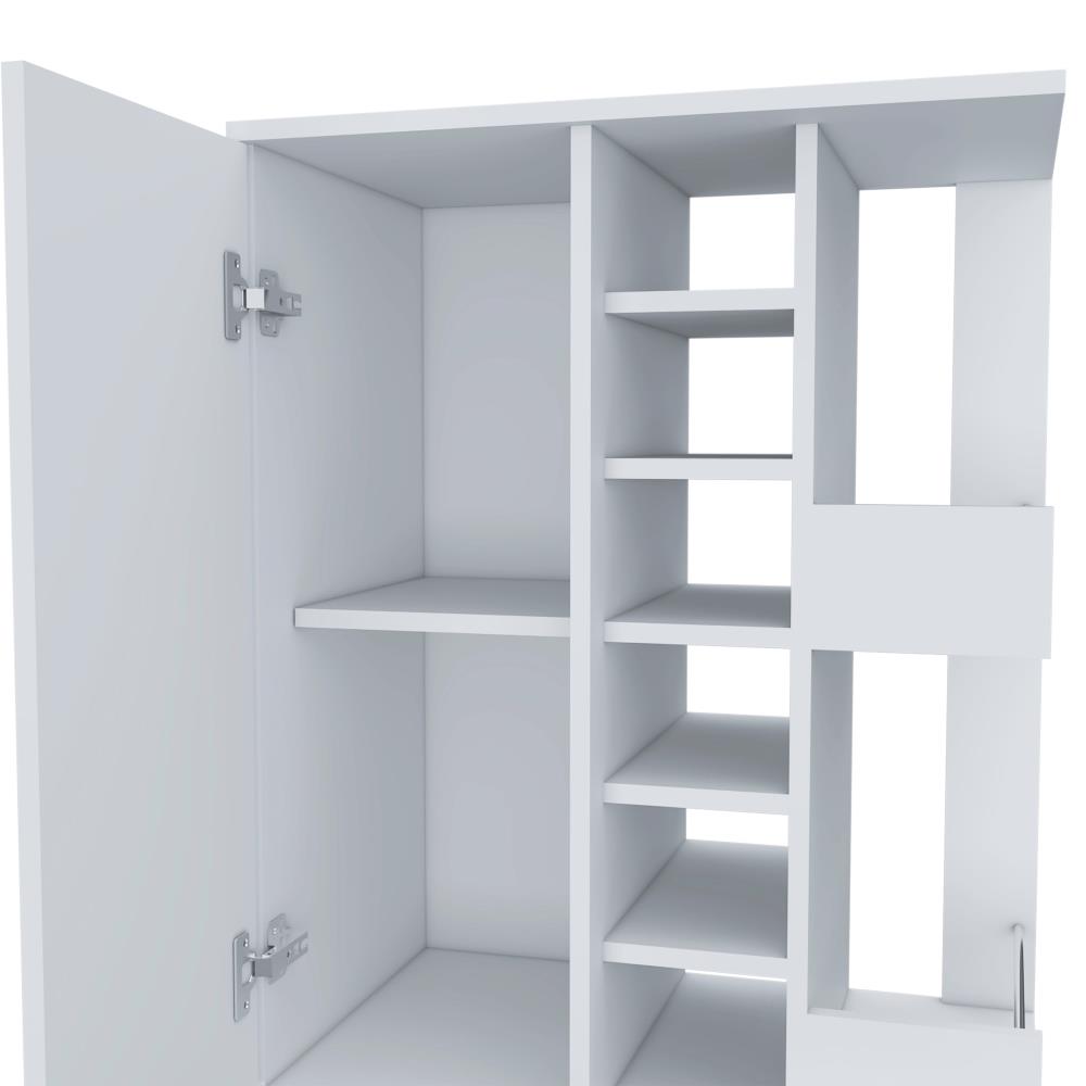 Bar Cart with Bottle Storage and Shelves
