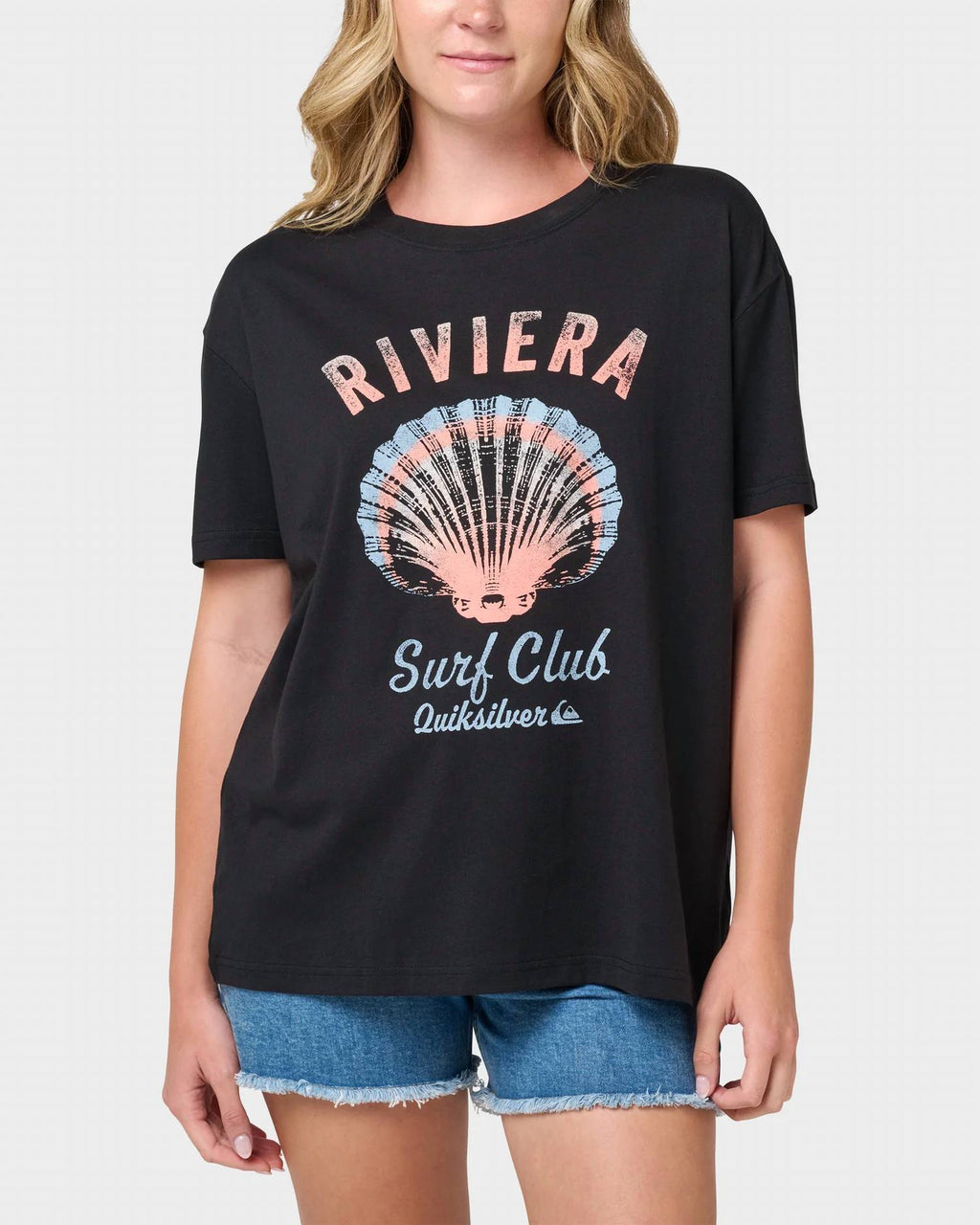 Riviera Short Sleeve Boyfriend T Shirt In Black