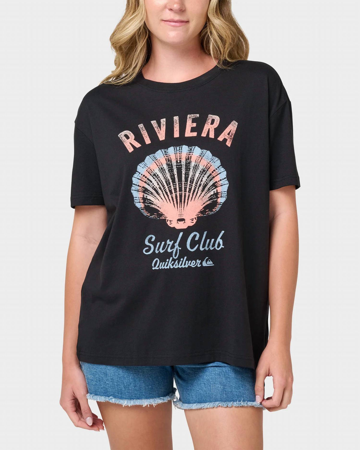 Riviera Short Sleeve Boyfriend T Shirt In Black