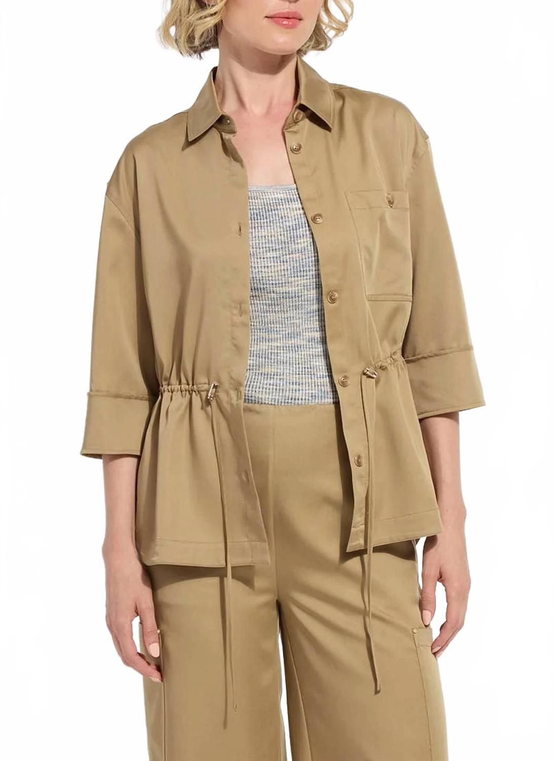 Jane Safari Overshirt In Raw Umber