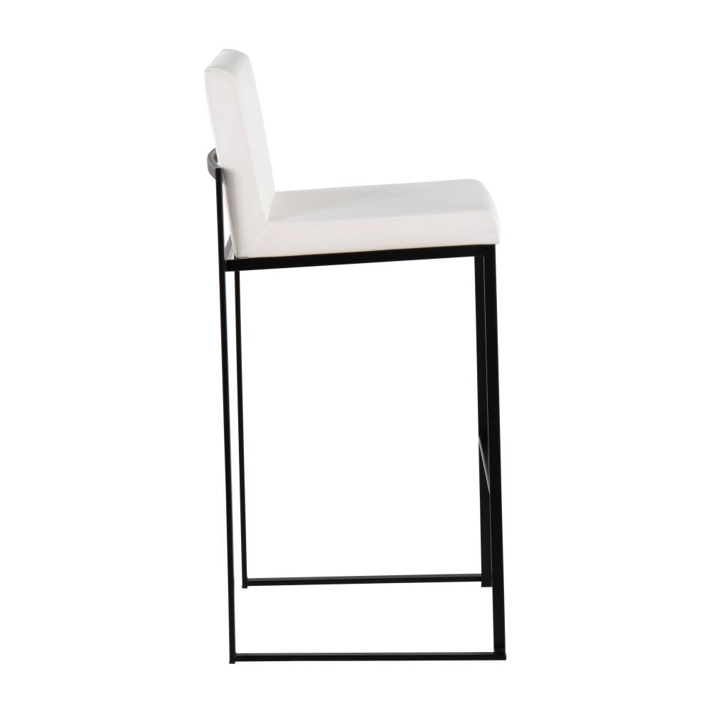 Contemporary Velvet Barstools with High Padded Backrests