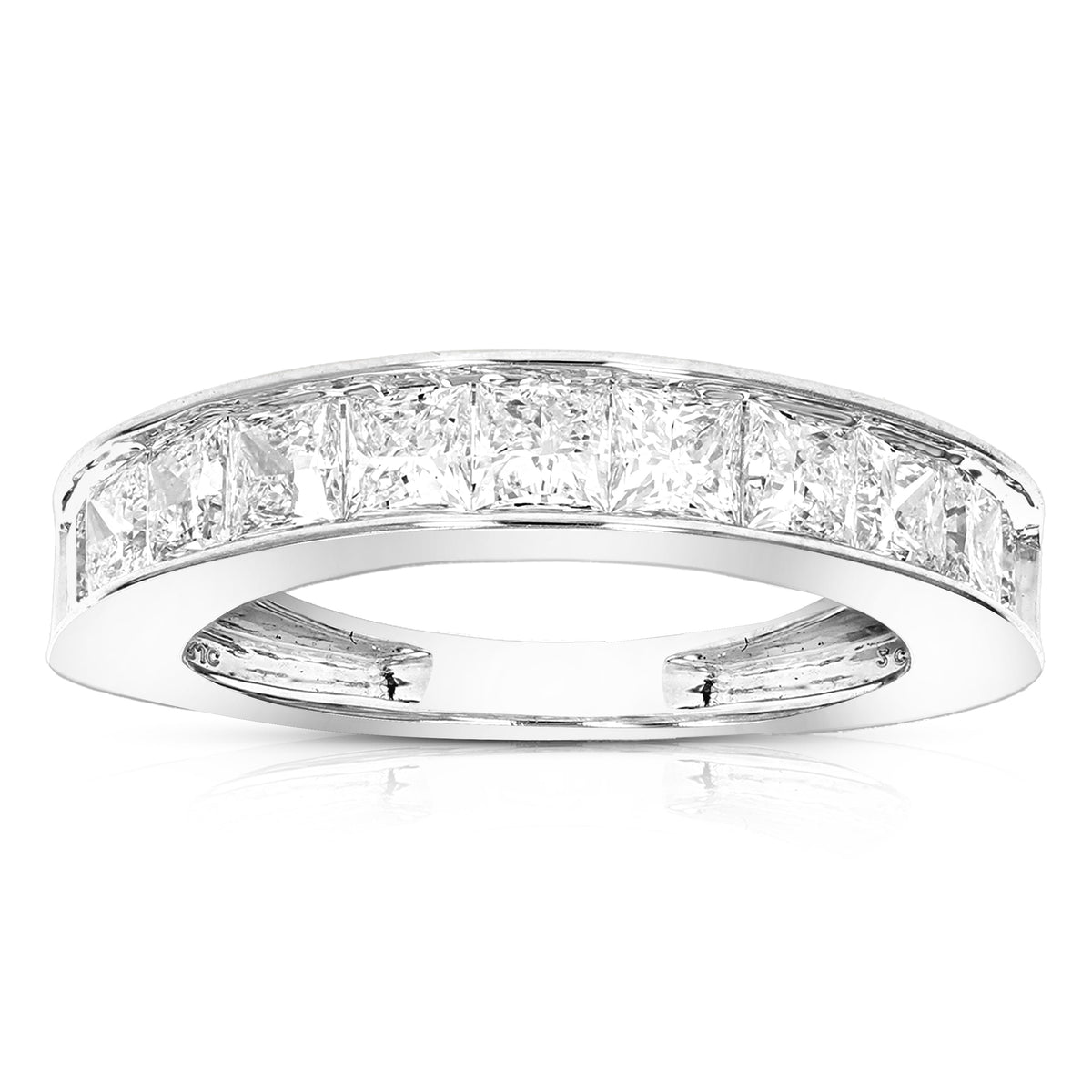2 cttw Princess Lab Grown Diamond Wedding Band in 14K White Gold For Women