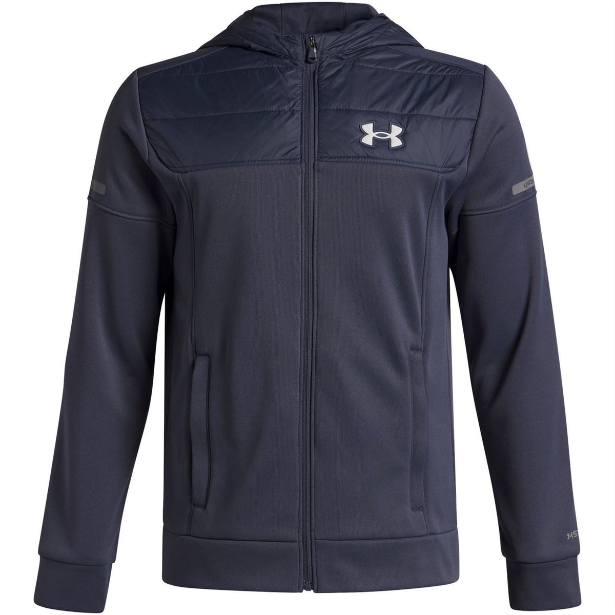 Under Armour Solid Patterned Hooded Full Zipper Ribbed Cuff Jacket