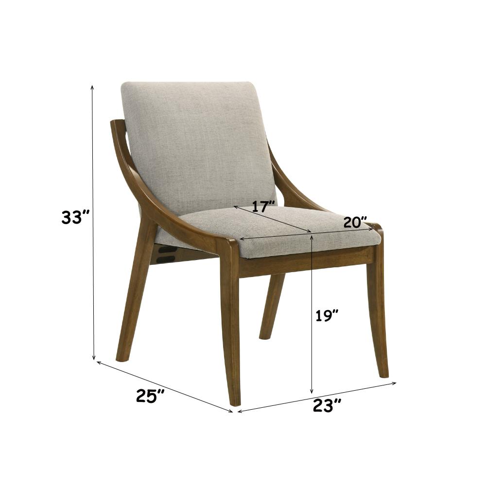 Upholstered Side Chairs with Thick Cushions and Wooden Frames