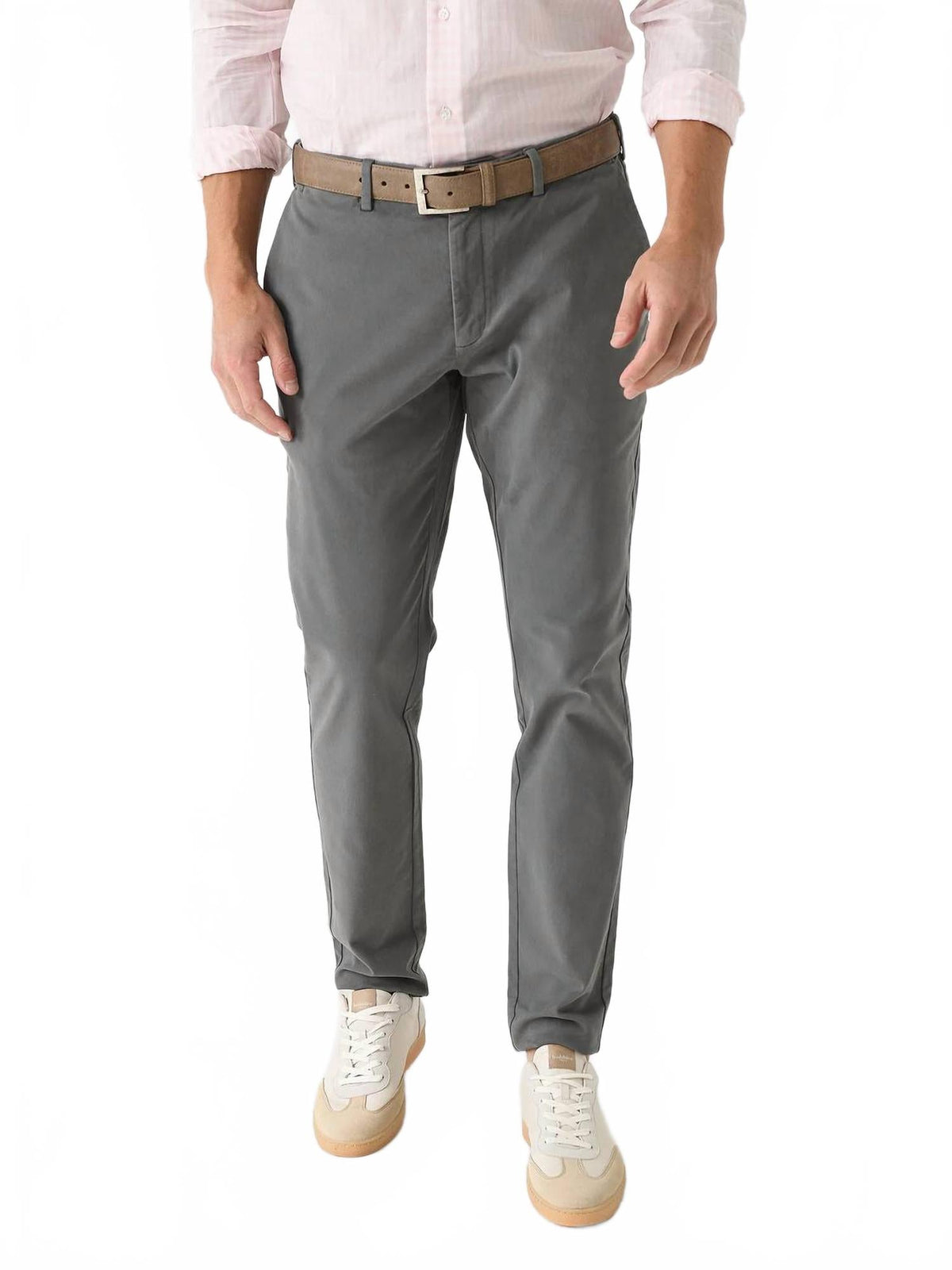 Flex Terry Comfort Stretch Chino Pants In Steel