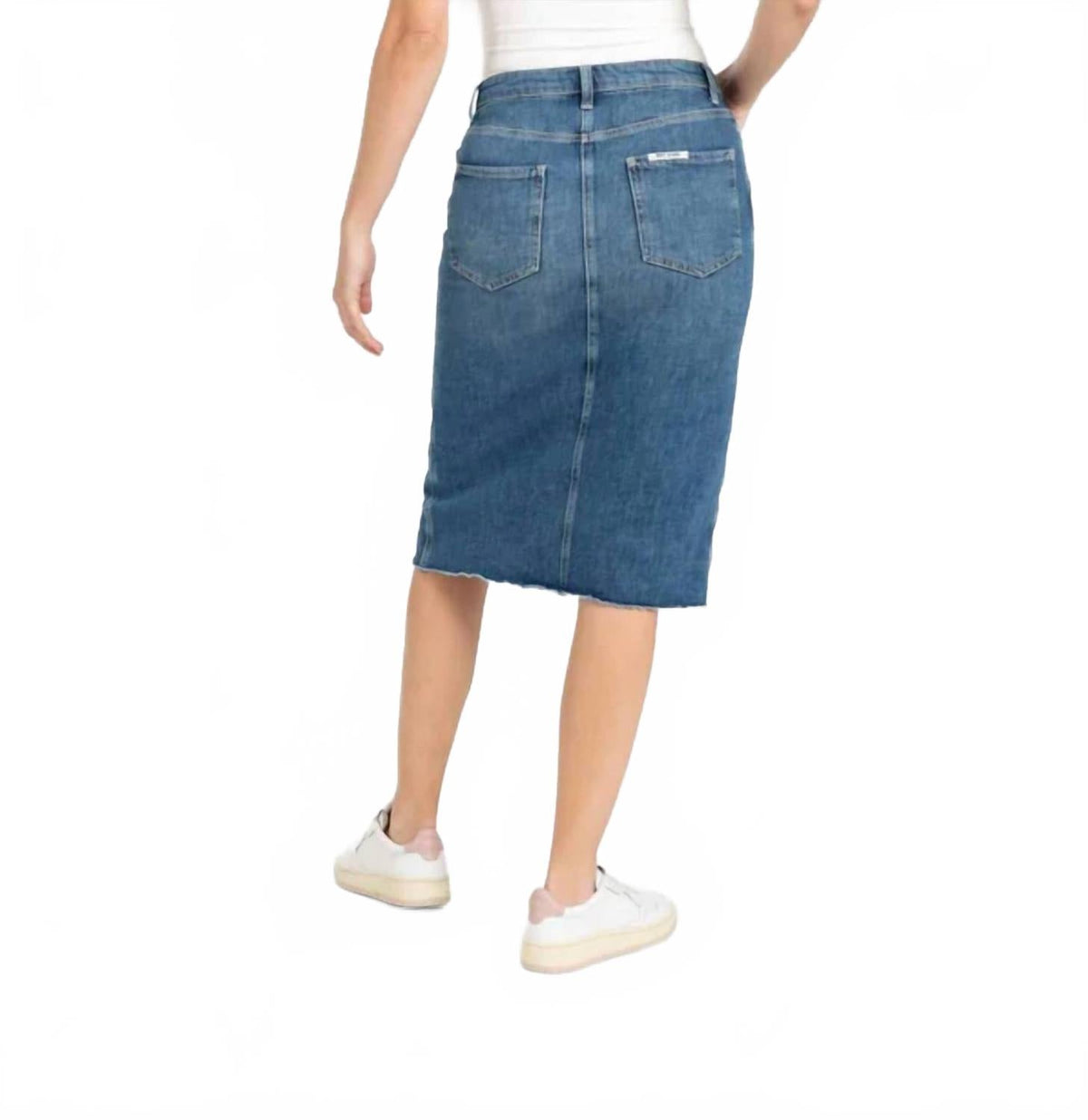 Midi Fringed Skirt In Light Blue