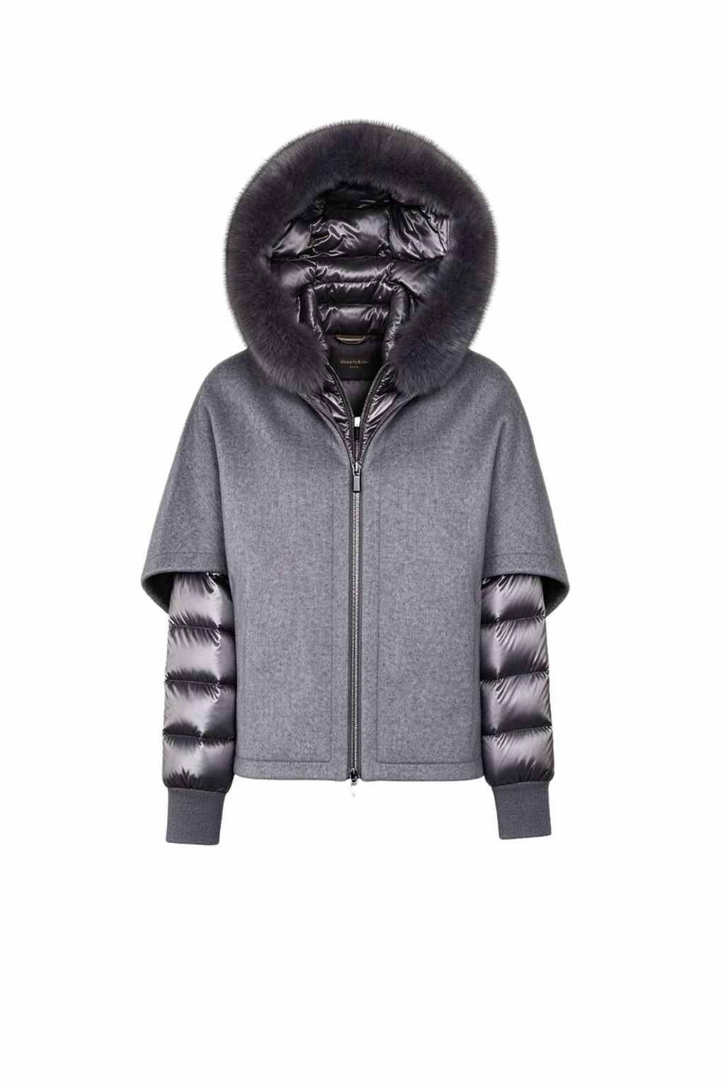 Fur-Trimmed Hood With Puffer Jacket In Dark Grey