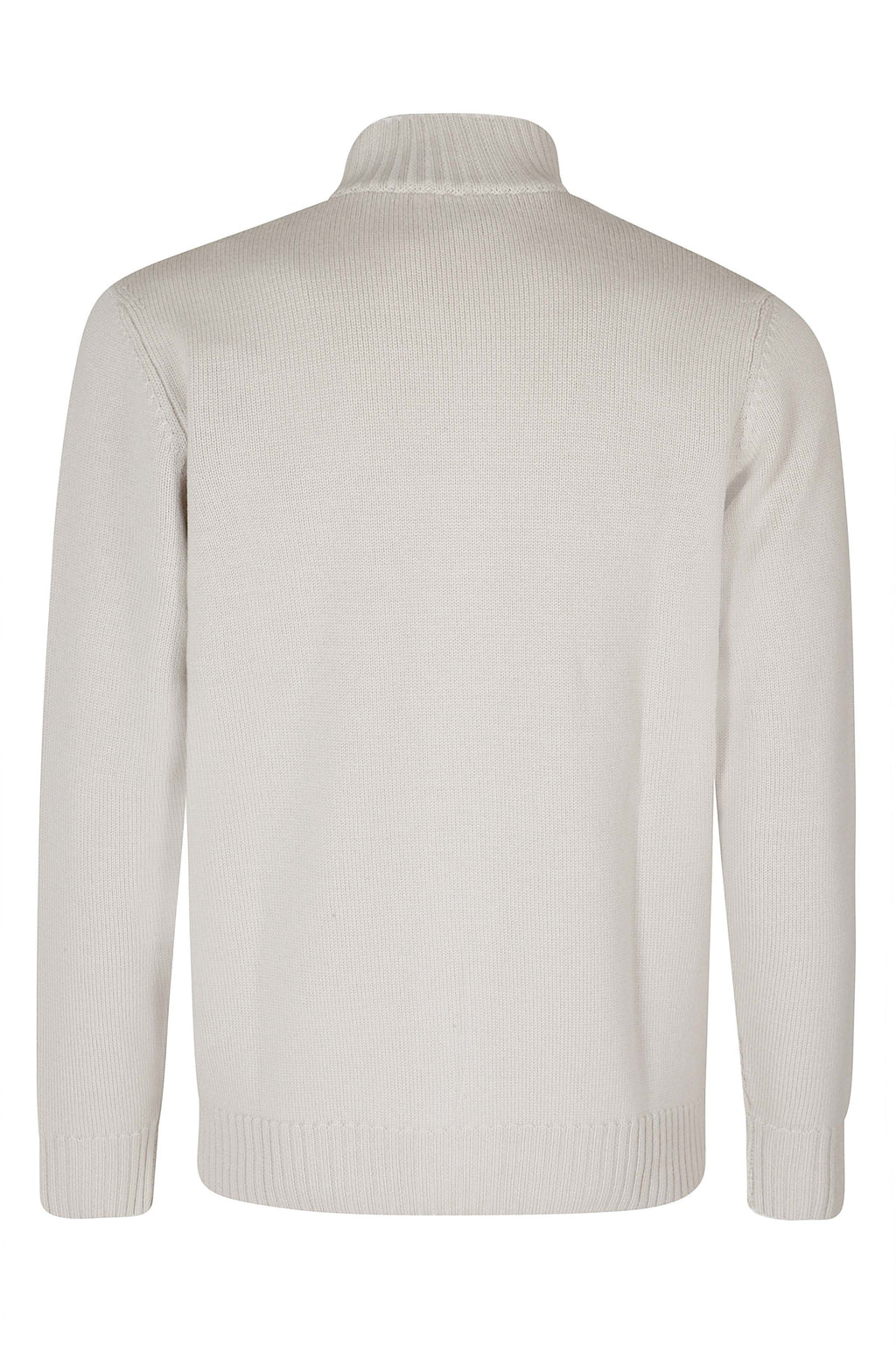 Sand Ivory Pure Wool Mock Neck Cardigan