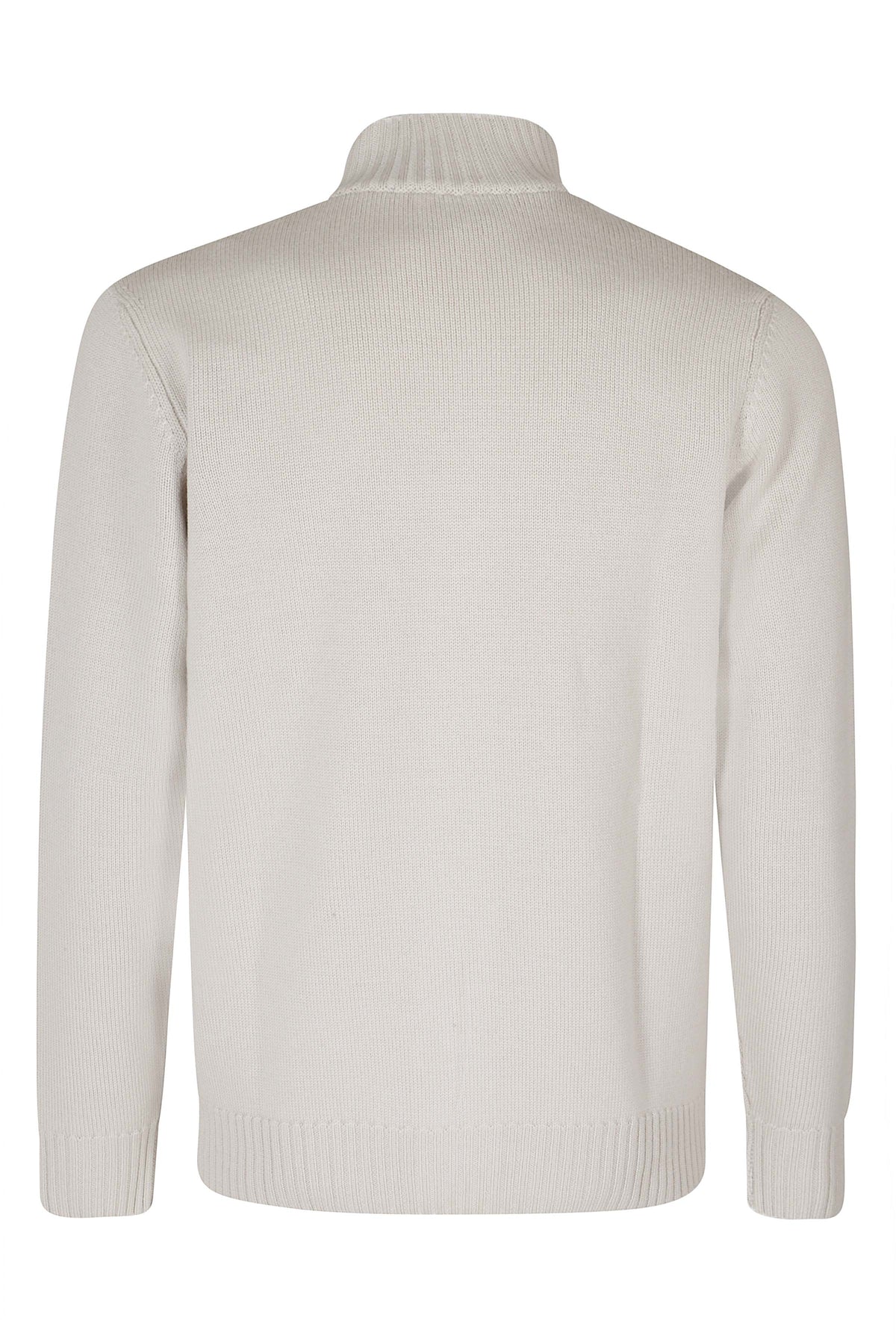 Sand Ivory Pure Wool Mock Neck Cardigan