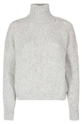 Grey High-Neck Baby Alpaca-Blend Sweater