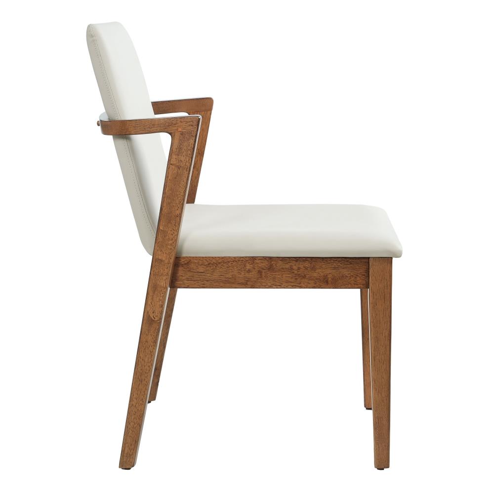 Set of 2 Stylish Dining Room Armchairs with Padded Seats and Sturdy Rubberwood Frames