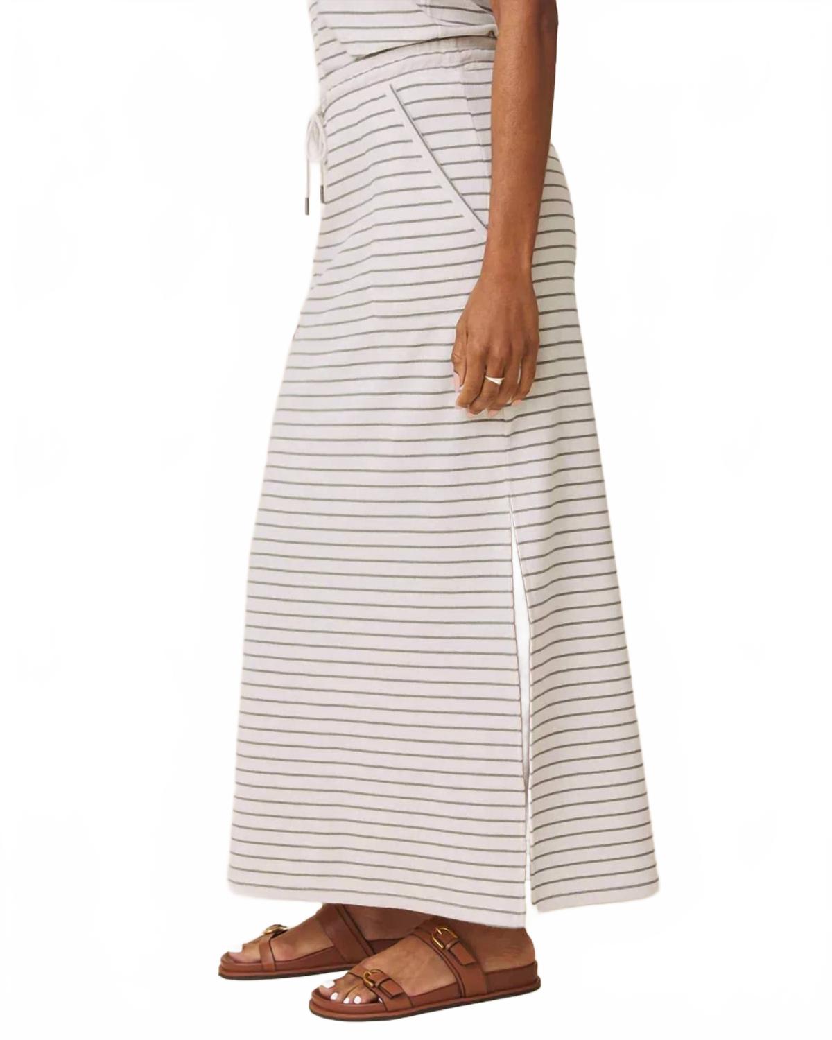Kennedy Skirt In Pale Oak And Eucalyptus Stripe