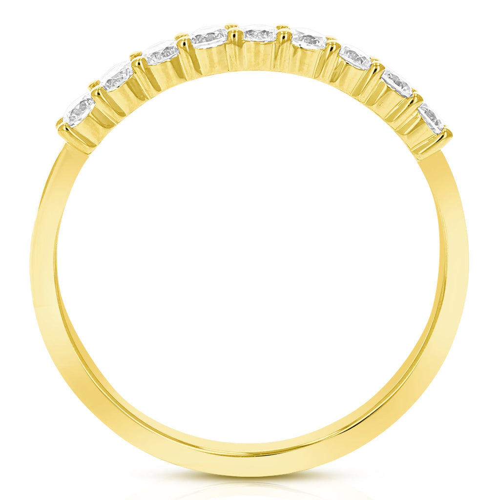 1/2 cttw Lab Grown Diamond Wedding Band in 14K Yellow Gold For Women