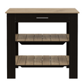 Kitchen Island Cart with Drawer and Open Shelves