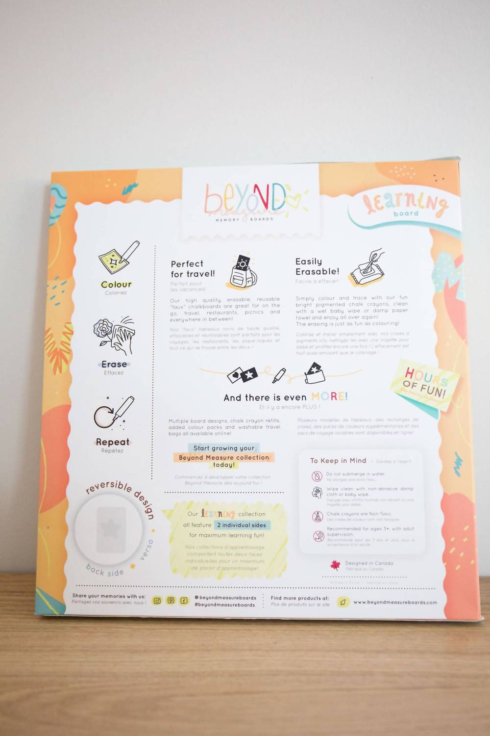 Spring Reusable 8" X 11" Colouring Board With 3 Crayons In Black
