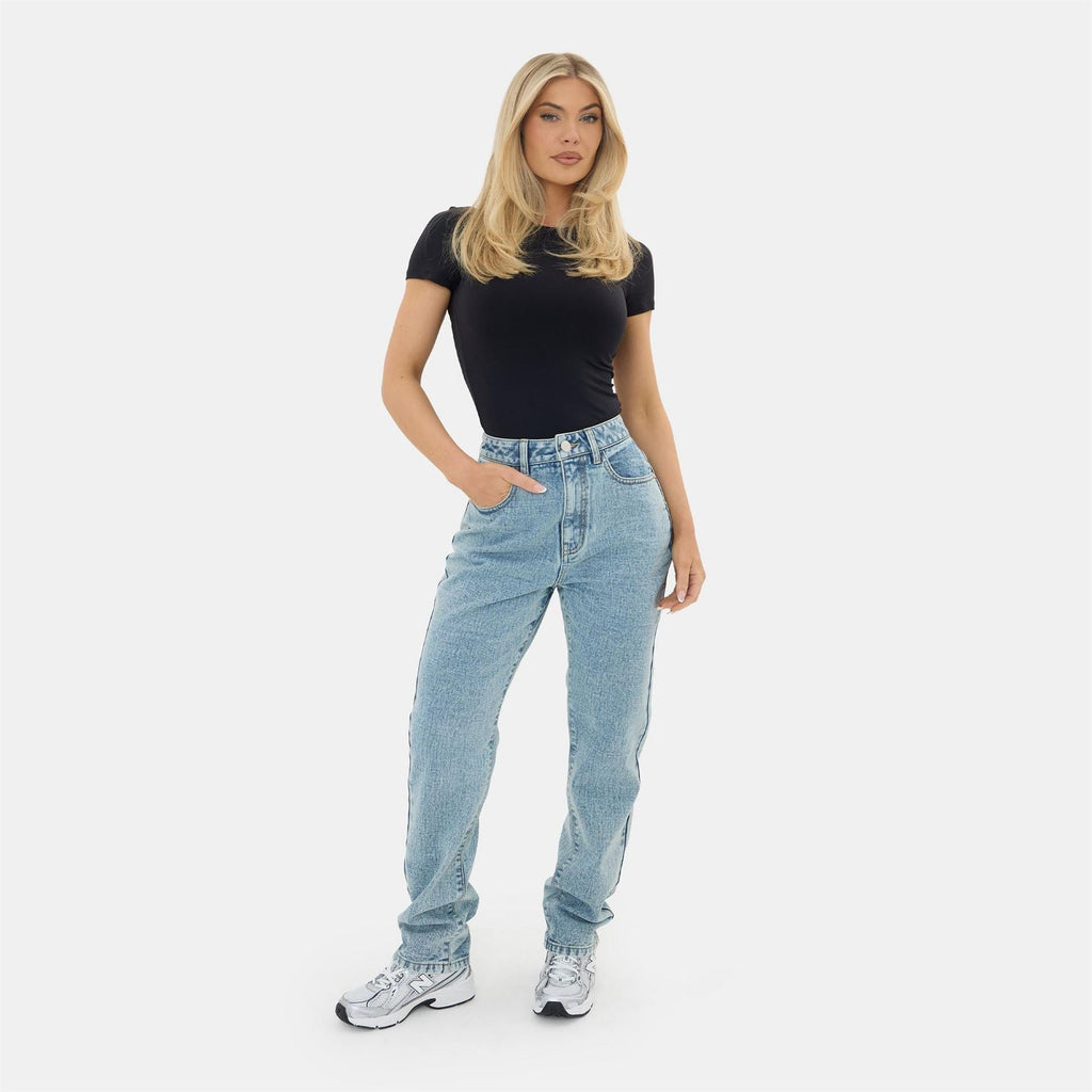 I Saw It First High Rise Straight Fit Five Pocket Jeans