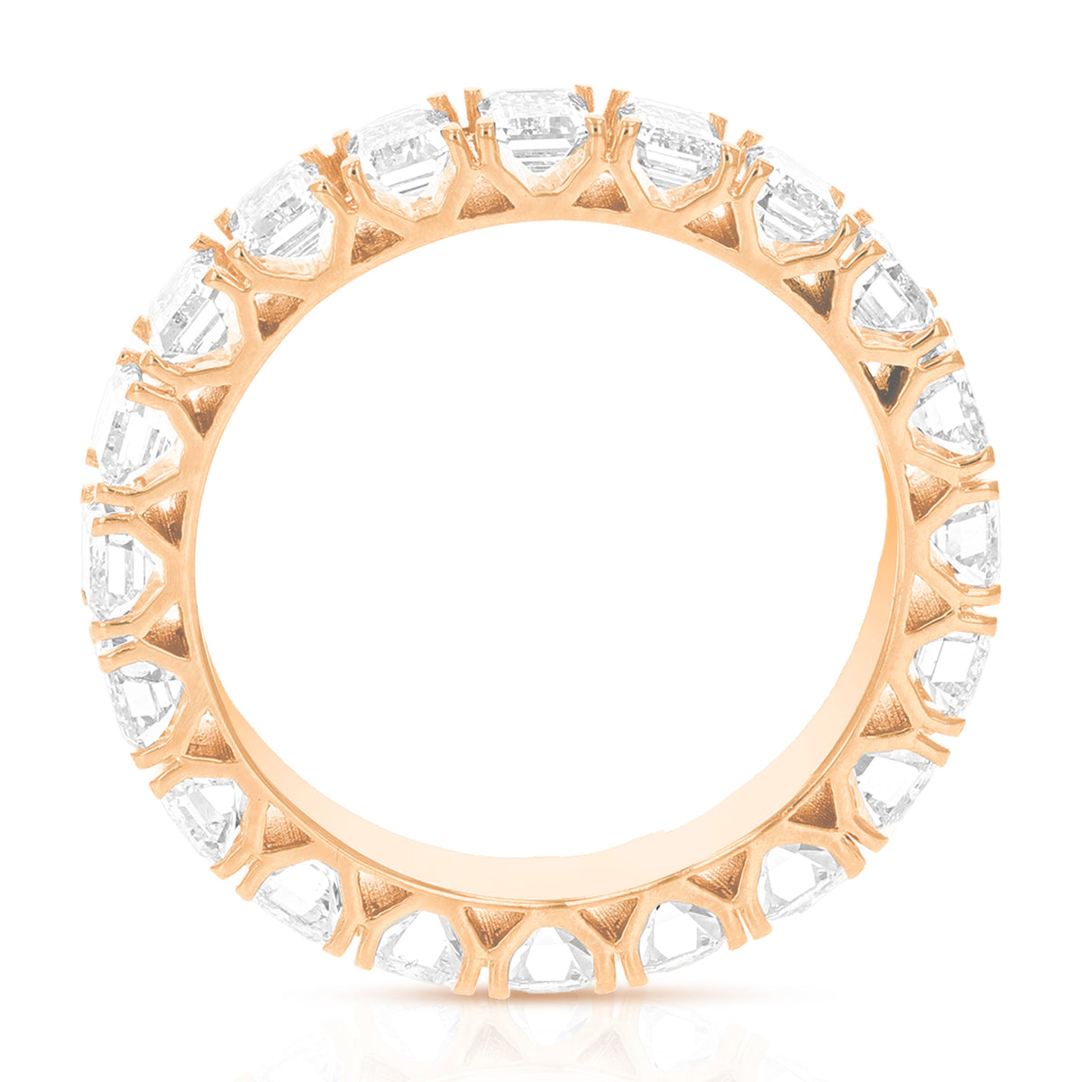 3 cttw Emerald Lab Grown Diamond Eternity Ring Wedding Band in 14K Rose Gold For Women