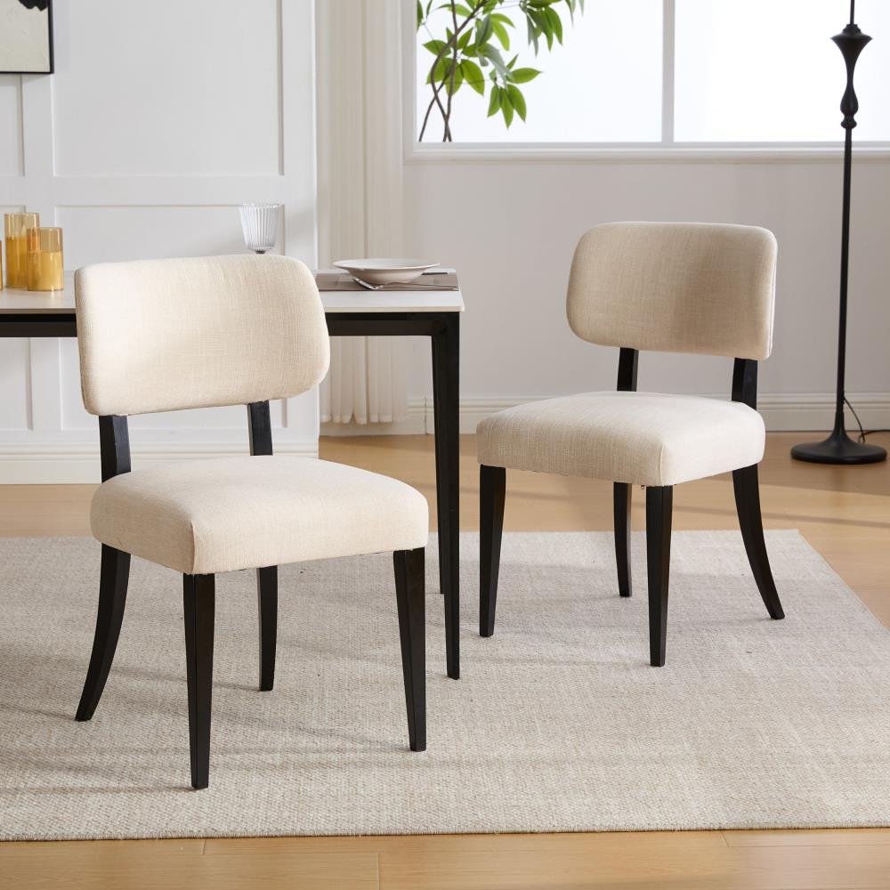 Set of 2 Modern Farmhouse Dining Chairs with Fabric Upholstery