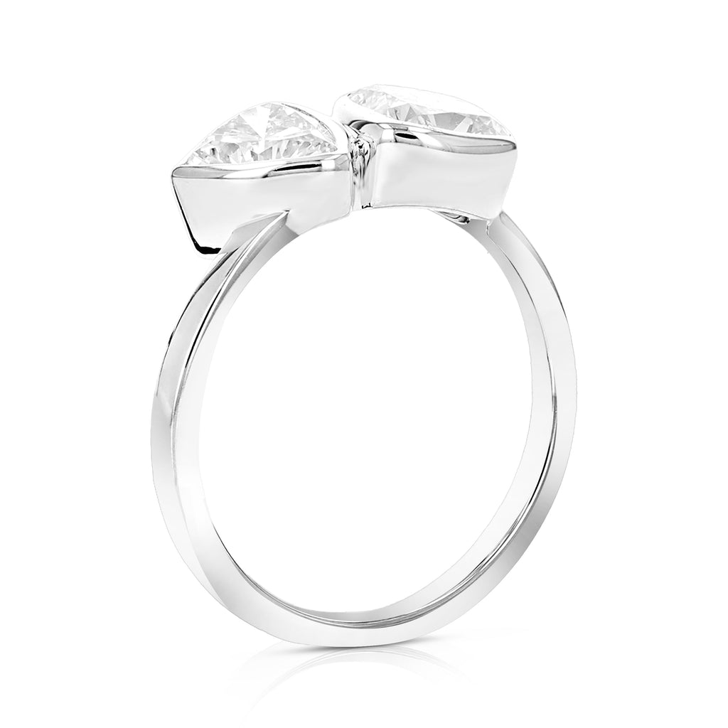 2 cttw Cushion and Trillion Lab Grown Diamond 2 Stone Engagement Ring in 14K White Gold For Women