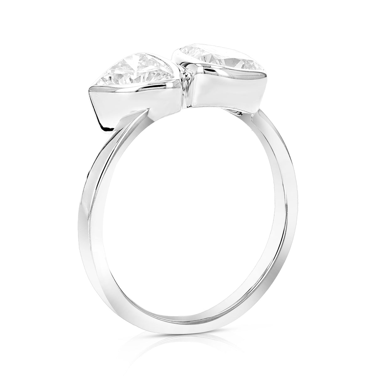 2 cttw Cushion and Trillion Lab Grown Diamond 2 Stone Engagement Ring in 14K White Gold For Women