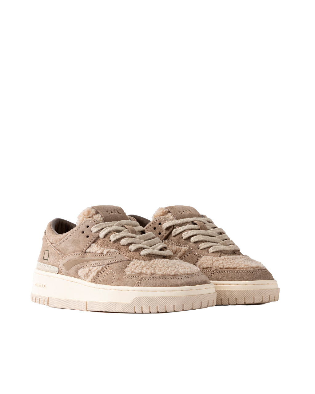Taupe Suede Teddy Beige Low-Top Sneakers
