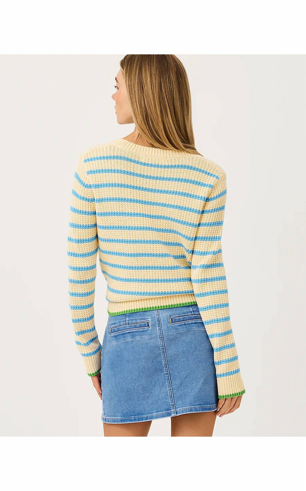 Jovienne Crew Neck Sweater In Rutabaga Shine Bright Stripe