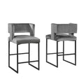 Upholstered Counter Stools with Durable Metal Frames