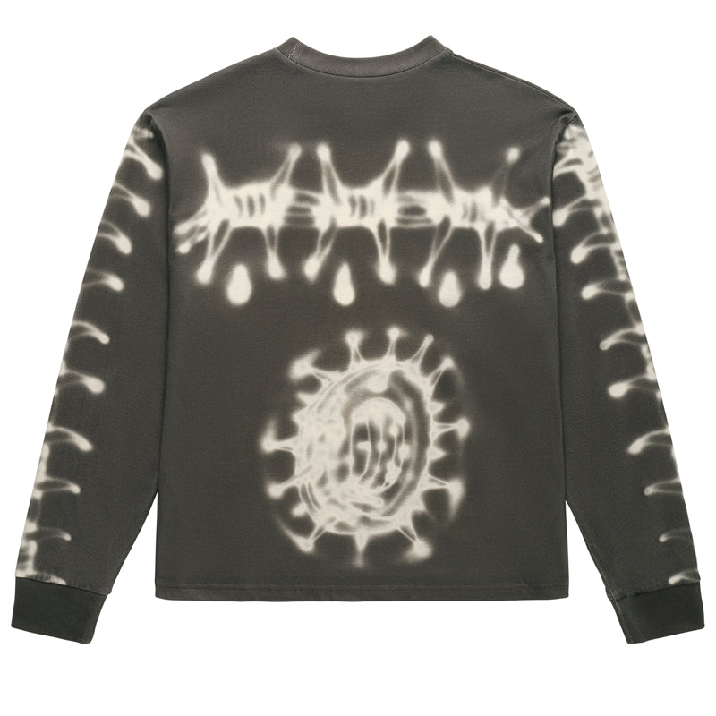 Fox Lab Airbrushed L/S Top - Charcoal