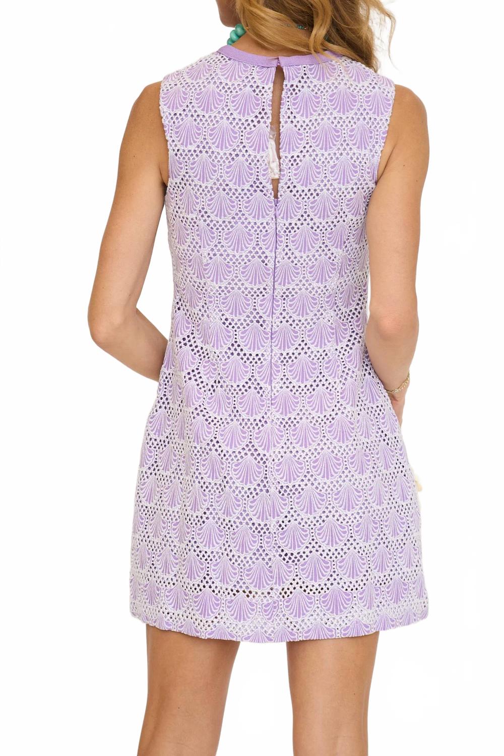 Marina Crochet Lace Mini Dress In Lilac