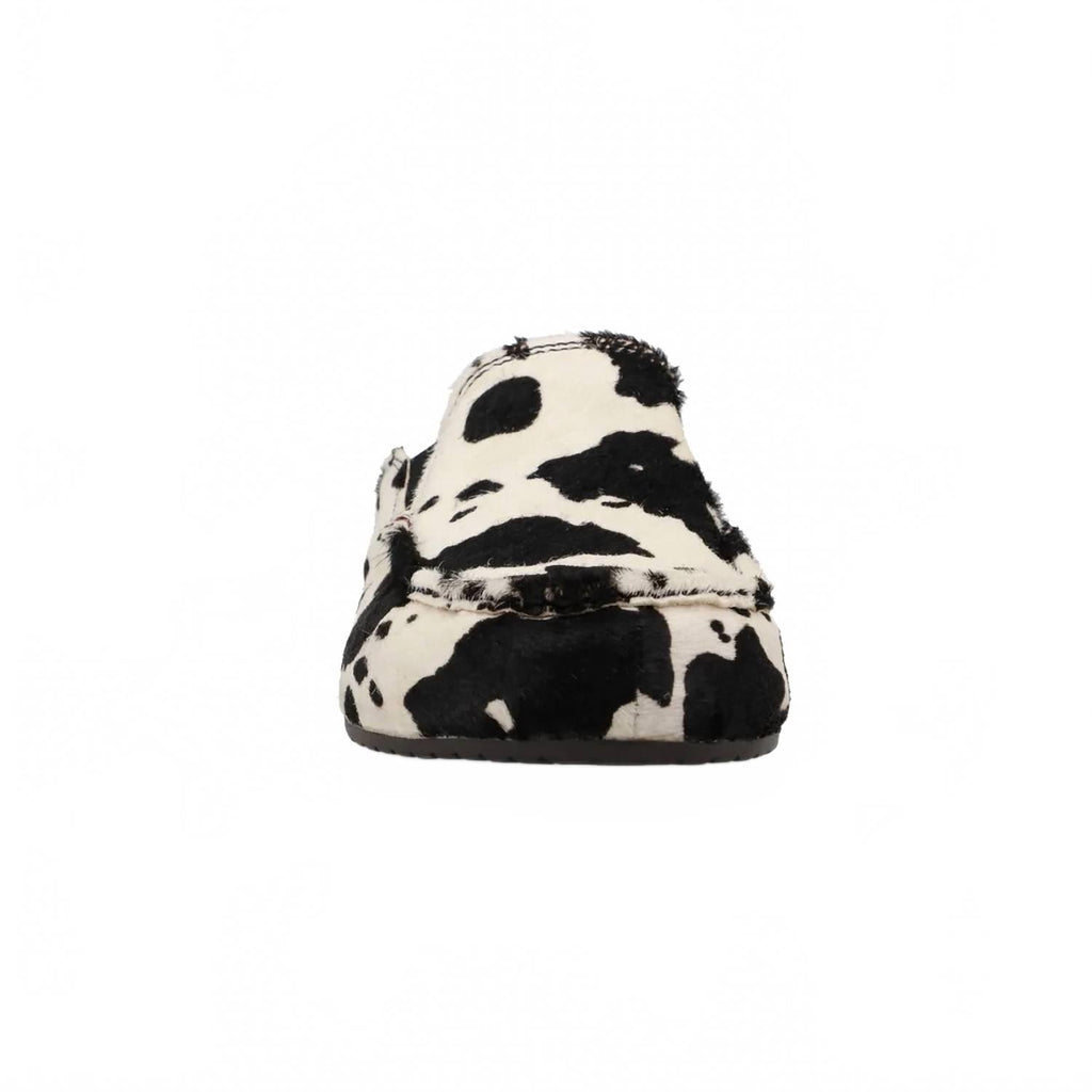 Women’s Cowhide Mules In Black/ White