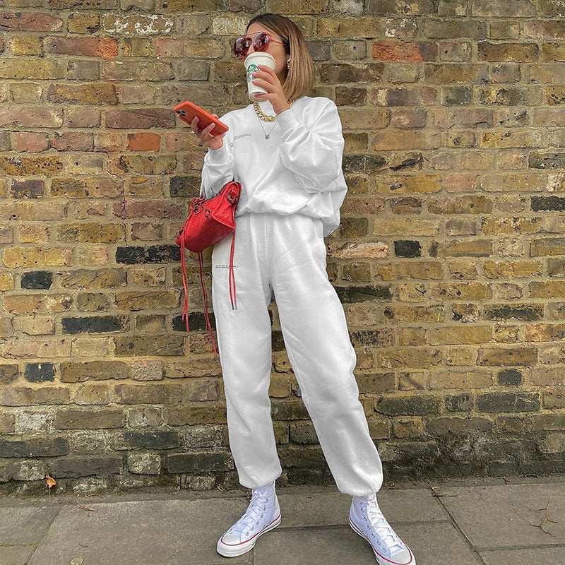 Fashion All-match Loose Neutral Pant White