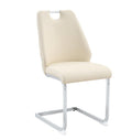 Set of 2 Modern Faux Leather Dining Chairs with High Backrests