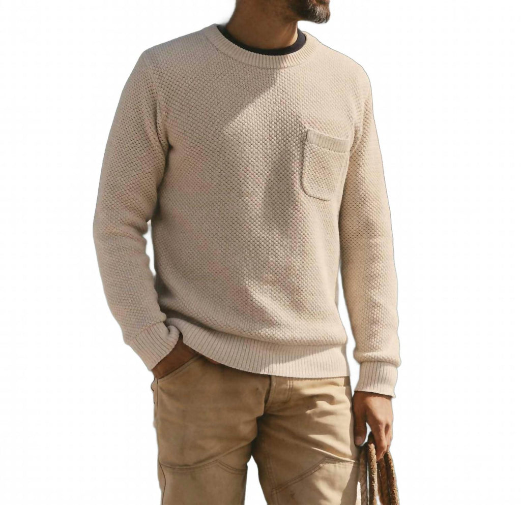Crawford Crew Sweater In Marled Natural