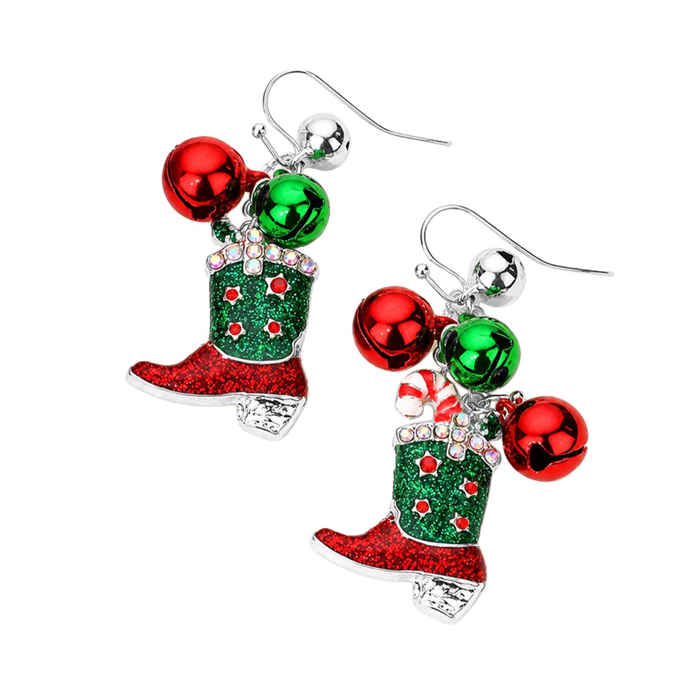 Christmas Boots Bell Dangle Earrings